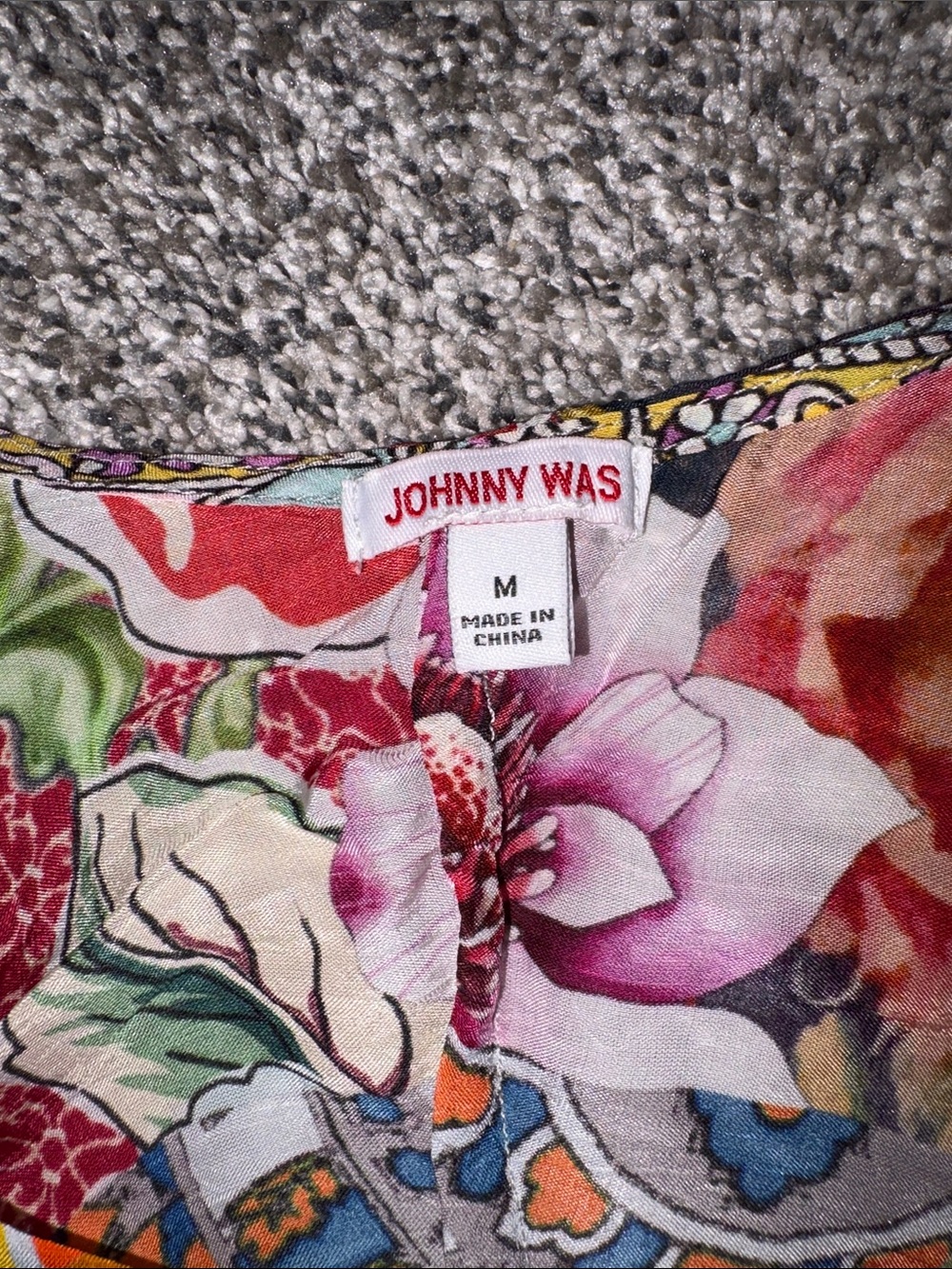 Johnny Was Women's Silk Patchwork-Print MIDI Slip Dress Size M - Picture 4 of 6